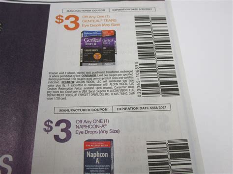 15 Coupons 31 Genteal Tears 31 Naphcon A Eye Drops 5222021