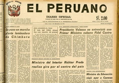 El Diario Oficial El Peruano Hoy Celebra Sus 194 Años De Historia