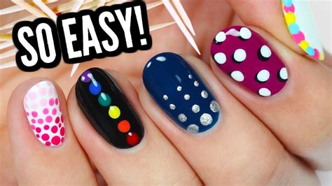 5 Easy Dotticure Nail Art Designs For Beginners Youtube