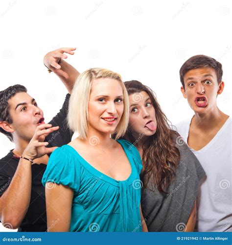 Humourus Funny Group Stock Photo Image Of Around Caucasian 21921942