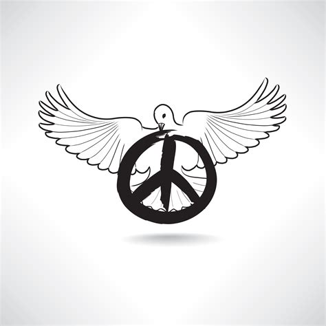Peace Symbol Dove Pacifism Sign International Peace Day Emblem