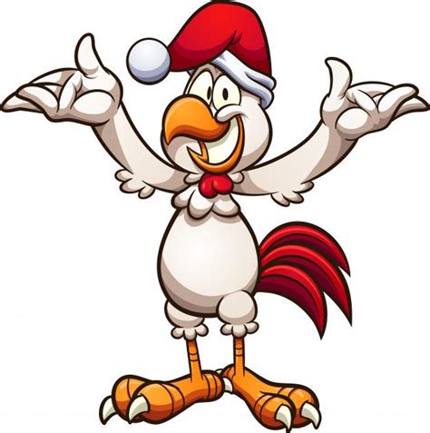 Christmas Chicken In 2020 Cartoon Chicken Happy Cartoon Cartoon
