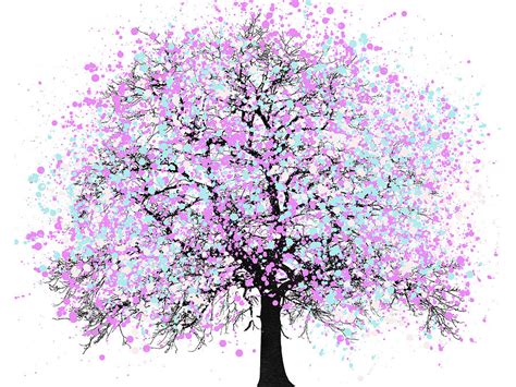 Splashy Spring Tree Digital Art By Mihaela Pater