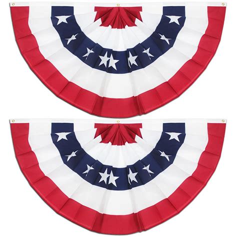 Anley 3 Ft X 6 Ft Usa Pleated Half Fan Flag Bunting Patriotic Stars