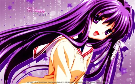 Clannad Anime Fujibayashi Kyou Purple Hair Anime Girl Wallpaper Anime Wallpaper Better