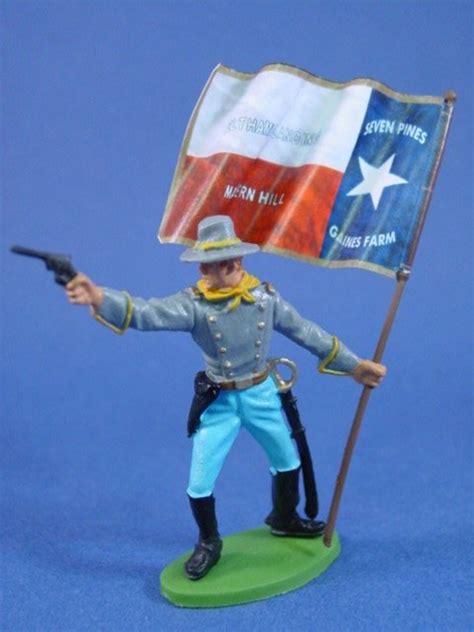 Britains Herald Dsg Confederate Toy Soldiers 1st Texas Cavalry Flag Bearer