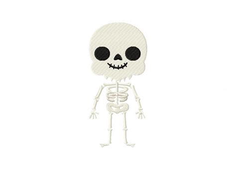 Cute Skeleton Embroidery Design Daily Embroidery