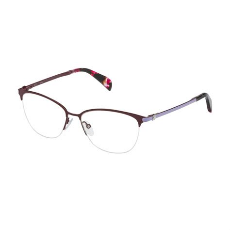 tous vto350 0r50 lilac garnet cat eye women s metal eyeglasses