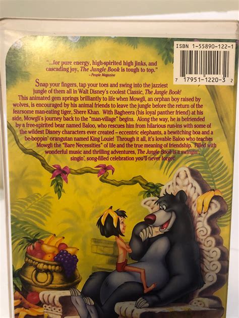 Walt Disneys The Jungle Book VHS 1991 Black Diamond Edition Clamshell