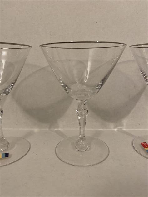 Vintage Fostoria Champagne Tall Sherbert Glass Engagement Platinum Trim 6092 Ebay