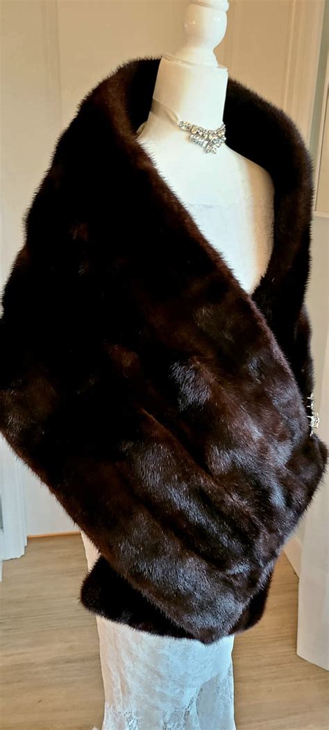 Luxury Vintage Mink Fur Stole Gorgeous Real Fur Wrap Old Hollywood