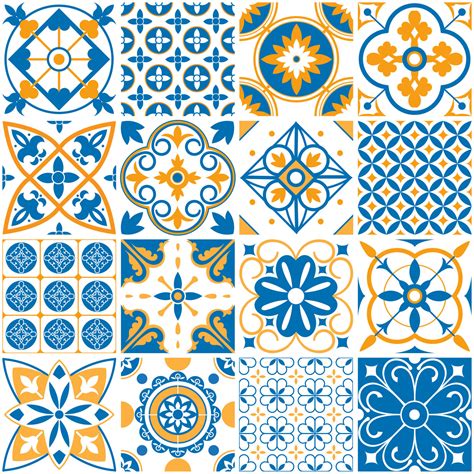 Mediterranean Pattern Decorative Lisboa Seamless Patterns Ornamental
