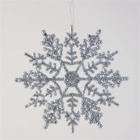 10 Silver Glitter Snowflakes Christmasshop