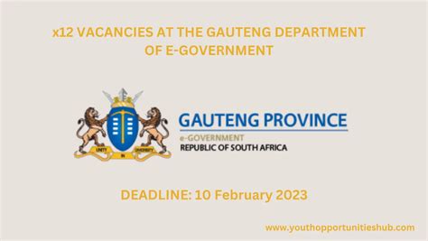 X12 Vacancies At The Gauteng Department Of E Government Youth