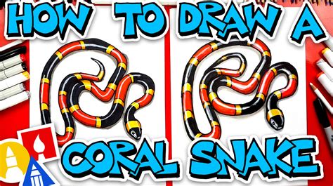 How To Draw A Coral Snake Art For Kids Hub