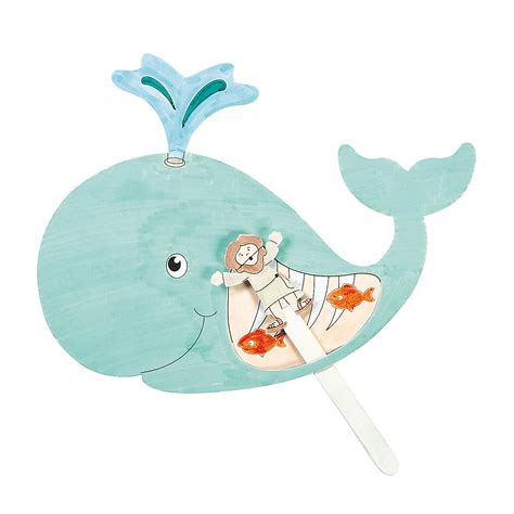 Color Your Own Jonah And The Whale Pop Up Puppets Craft Kit Oriental