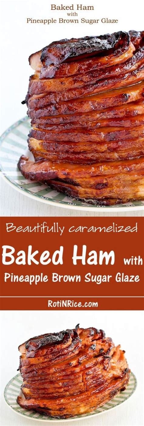 Baked Ham With Pineapple Brown Sugar Glaze Recipe Traditional