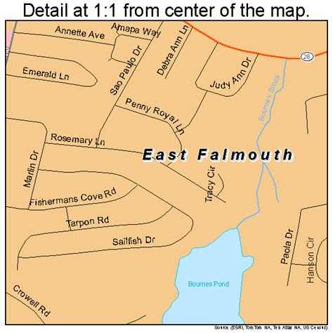 East Falmouth Massachusetts Street Map 2518980