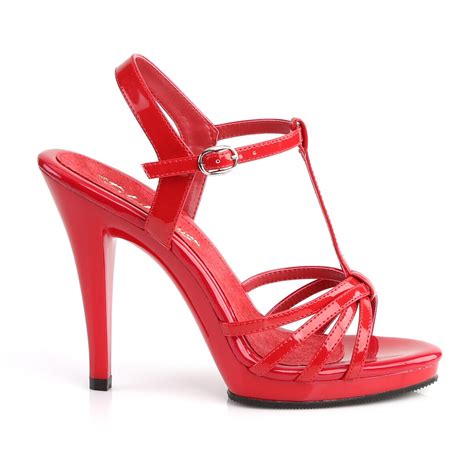Sexy 4 12 High Heel T Strap Mini Platform Red Strappy Sandals Shoes Fla420rm Ebay