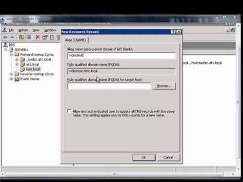 A common example is the www subdomain which is. Create Alias CNAME record in Windows DNS - YouTube