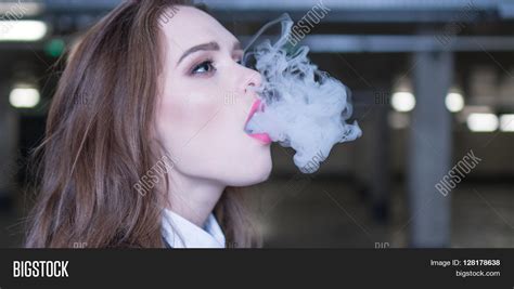 Pretty Woman Smoking E Image And Photo Free Trial Bigstock