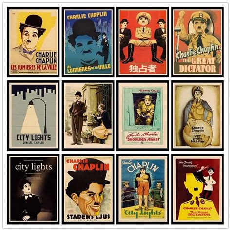 M Kemmel JL Charles Chaplin Ehir Klar B Y K Dictator Retro Posterler