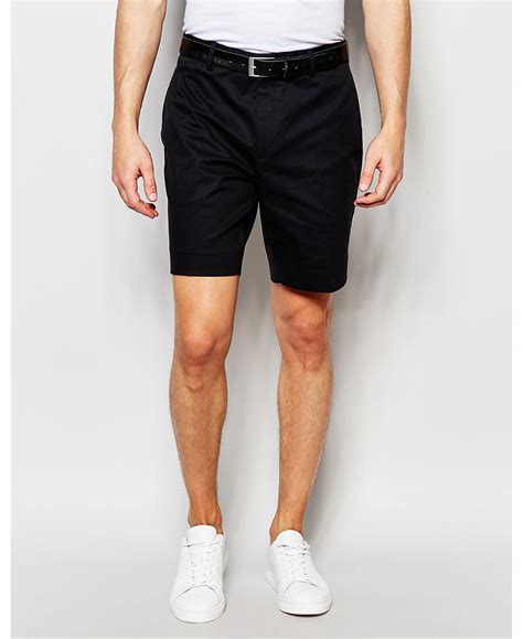 Asos Skinny Smart Chino Shorts In Black For Men Lyst