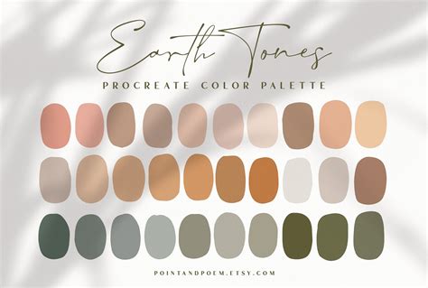 Procreate Color Palette Color Swatches Earth Tones Warm Etsy Warm