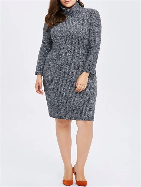 2018 Knitted Big Size Women Dress Casual Winter Dress Plus Size Women
