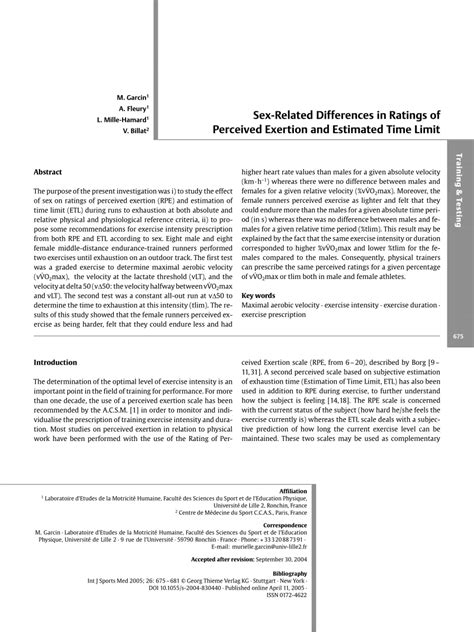 pdf sex related differences in ratings of perceived exertion and hot sex picture
