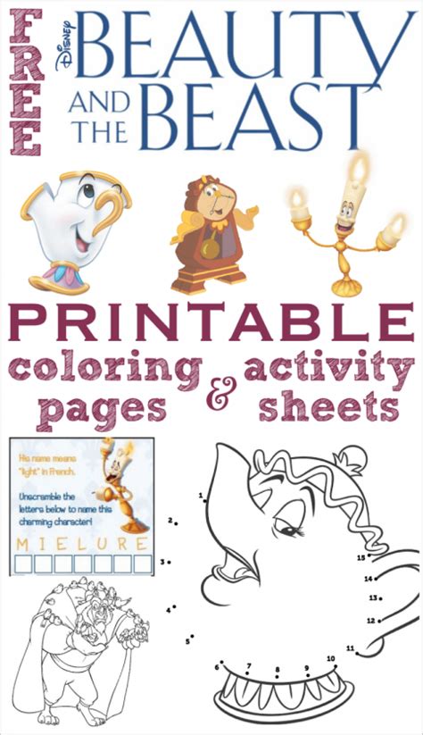 Explore 623989 free printable coloring pages for your kids and adults. FREE Disney printables: Beauty and the Beast coloring ...