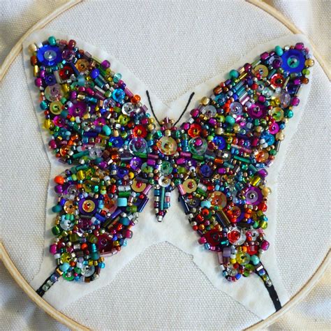 A Beaded Butterfly That Actually Looks Like This P Fabric Butterfly