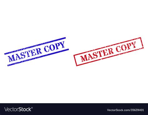 Master Copy Textured Rubber Stamp Seals Royalty Free Vector