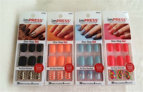 4 Design Choices Kiss Impress One Step Gel Manicure 30 Nails Includes 6