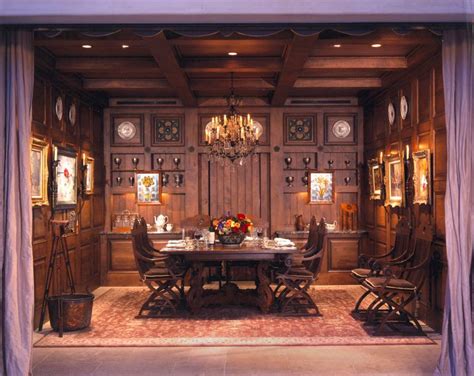Traditional Wood Dining Room With Custom Woodwork And Paneling Wood