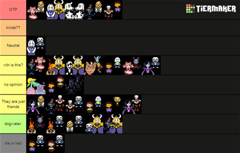 Popular Undertale Ships Tier List Community Rankings Tiermaker