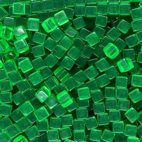 Green Translucent Acrylic Cubes 8mm