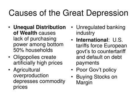 Ppt Causes Of The Great Depression Powerpoint Presentation Free