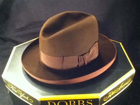 Vintage Brown Dobbs Homburg Fedora Hat W Box Size 6 78 Exc Cond