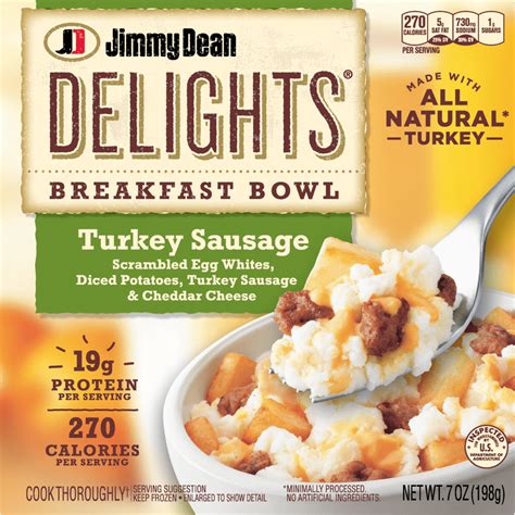 Jimmy Dean Delights Turkey Sausage Breakfast Bowl 7 Oz Frozen
