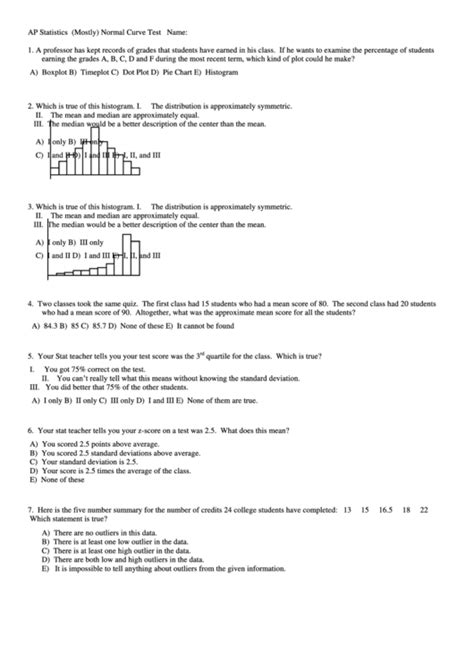 Ap calculus mock exam saturday april 30th. Ap Statistics Math Worksheet printable pdf download