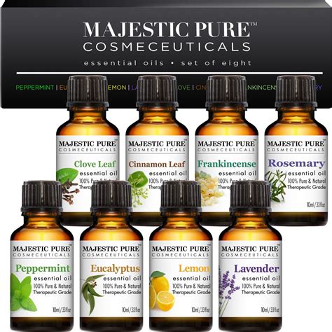 Majestic Pure Aromatherapy Essential Oils Set Of Top 8 10 Ml 1395 At