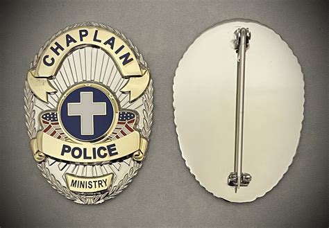 Chaplain Police Badge With Pin And Safety Catch Chaplain Badge