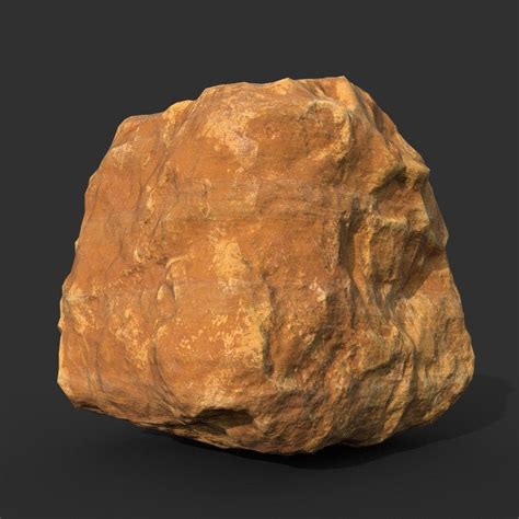 Low Poly Cave Modular Yellow Rock Casual01l 3d Model