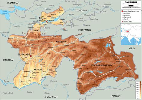 Bản đồ Nước Tajikistan Tajikistan Map Khổ Lớn Năm 2023