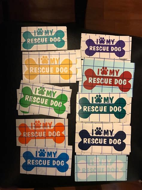 I Love My Rescue Dog Decal Sticker Etsy