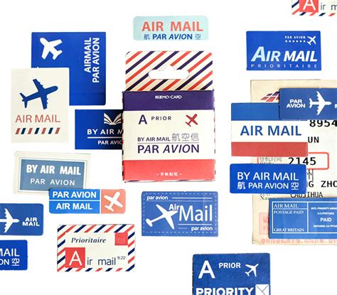 Air Mail Stickers Par Avion Travel Airplane Voyage Diary Etsy