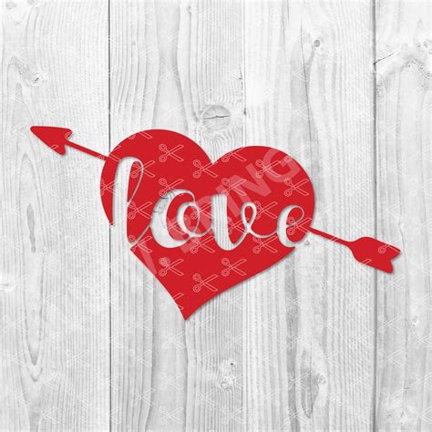 Heart And Arrow Svg Dxf Png Valenines Svg Cut File