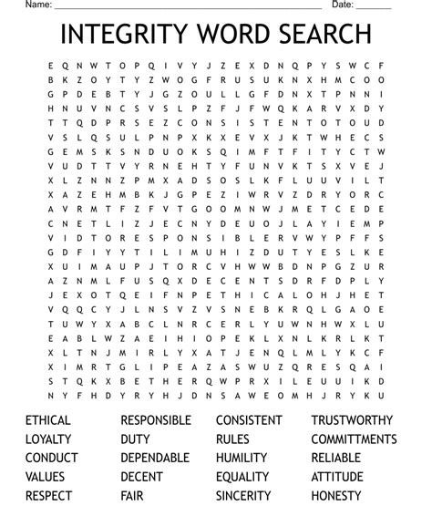Integrity Word Search Wordmint