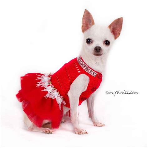 Red Dog Tutu Christmas Dog Dress Dog Dress Wedding Teacup Chihuahua